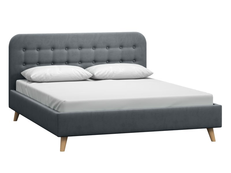 Кровать Динс 180 Велюр Графитовый
