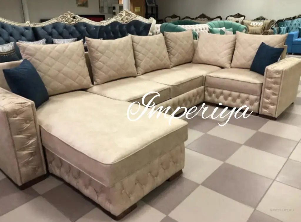 Угловой диван с оттоманкой