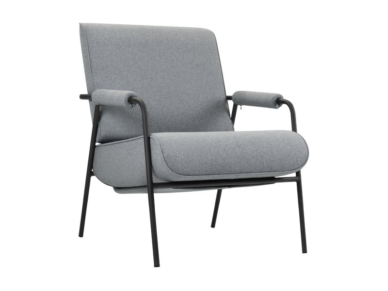 Кресло Ганти Рогожка Серый/Черный