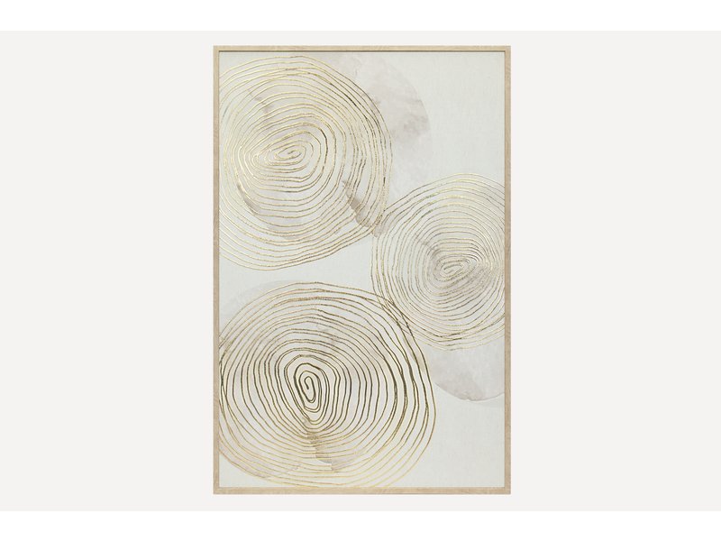 Картина Абстракция Круги Золотистый 60x90