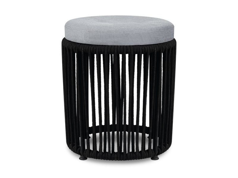 Пуф Твист Рогожка Серый/Черный