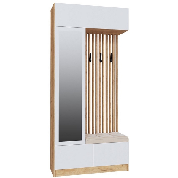 Мини-Прихожая ТЭКС Руэлла, Дуб крафт золотой, Белый