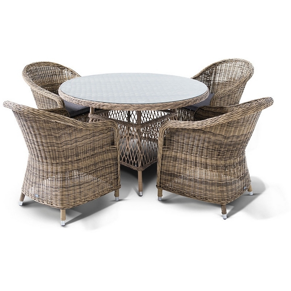 Обеденная группа плетеная, цвет соломенный 4SIS Равенна RAVC4T-5-SET