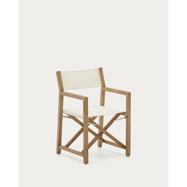 Складной стул Vilara для улицы из акации и текстиля белого цвета La Forma (ex Julia Grup) арт.262383