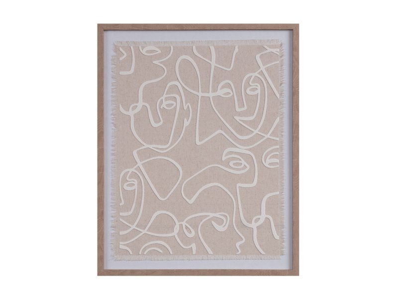 Картина Абстракция Лен Бежевый 40x50