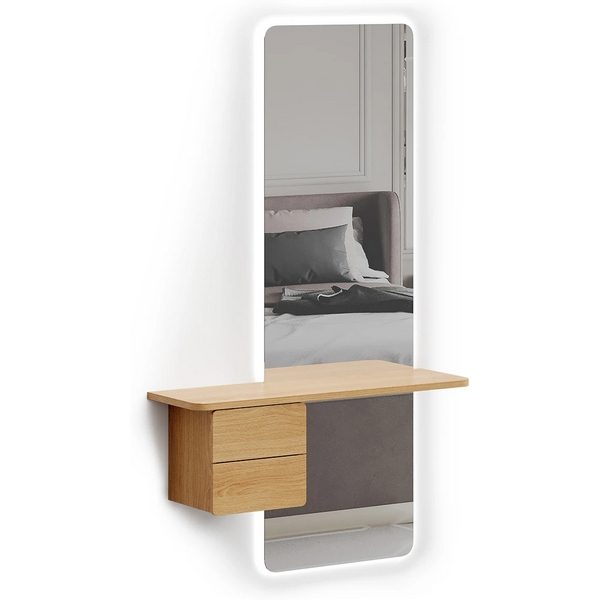 Зеркало Mede с подсветкой ОГОГО (арт.798703), (ЛДСП,Зеркало/Дуб Корбридж) ОГОГО Обстановочка!