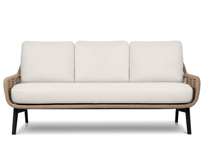 Диван садовый Рутс Рогожка Белый/Черный