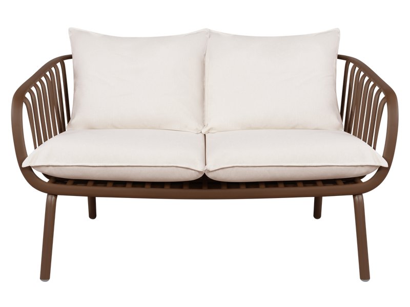 Диван садовый Франс Рогожка Белый/Коричневый