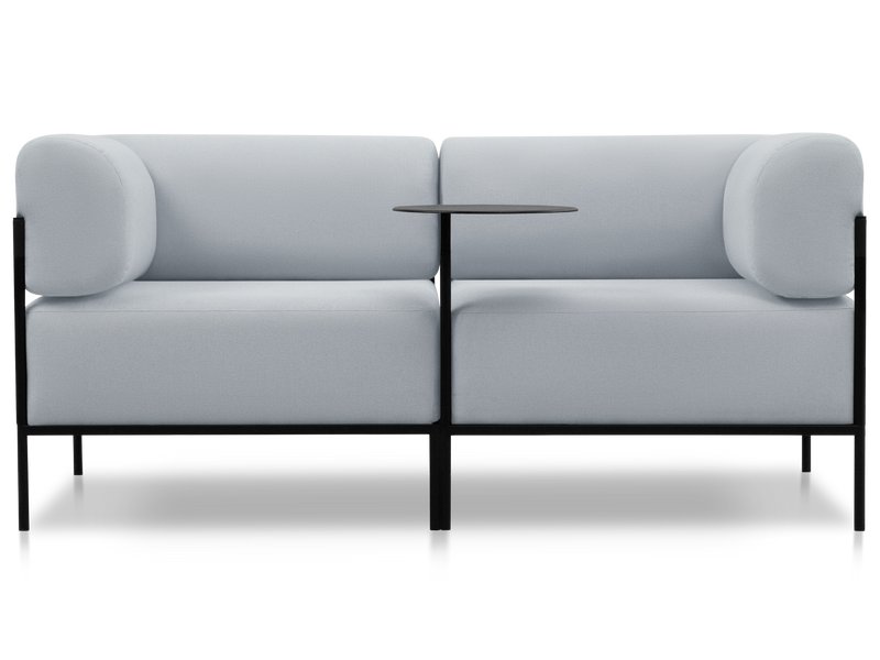 Диван садовый модульный Нолан Рогожка Светло-Серый/Черный