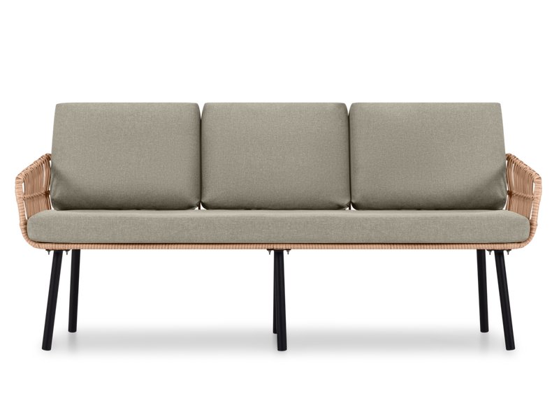 Диван садовый Алси Рогожка Серый/Черный