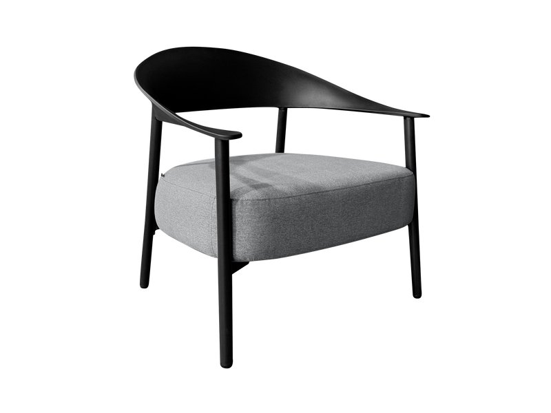 Кресло Айла Рогожка Серый/Черный