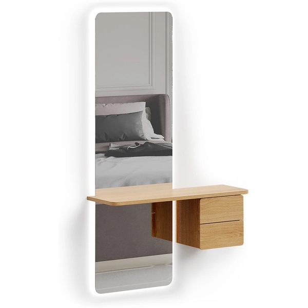 Зеркало Mede с подсветкой ОГОГО (арт.798704), (ЛДСП,Зеркало/Дуб Корбридж) ОГОГО Обстановочка!