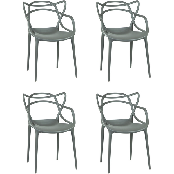 Набор 4 шт Стул обеденный DOBRIN MASTERS (тёмно-серый (GR-04)) LMZL-PP601-N_P-GR-04 Dobrin