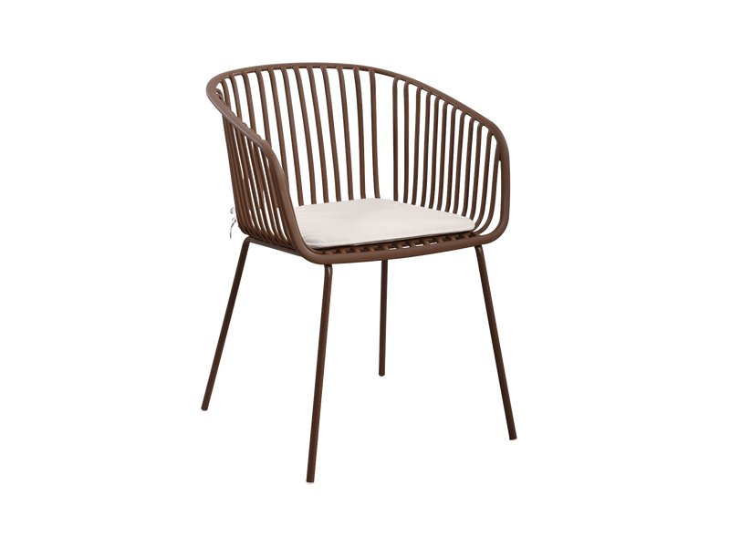 Стул Франс Рогожка Белый/Коричневый