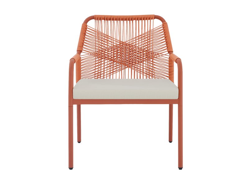 Кресло Амелиа Рогожка Кремовый/Терракотовый