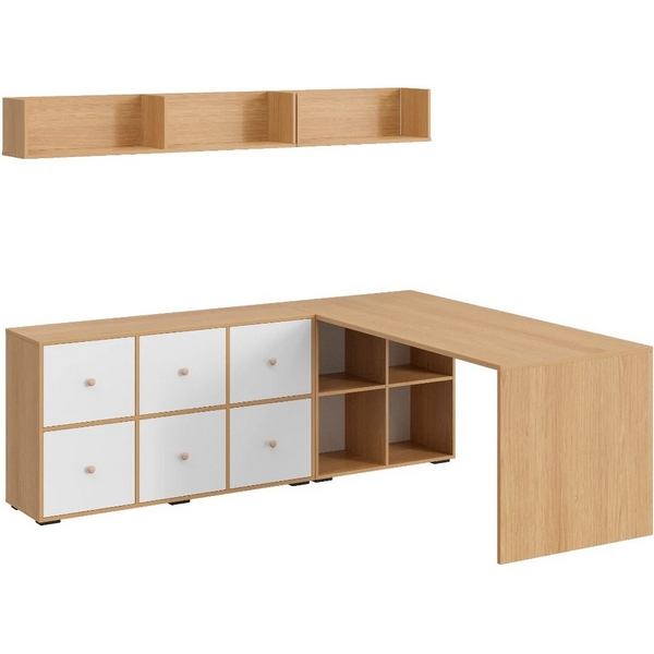 Композиция Play 19 (ЛДСП/Белый,Светлое дерево) ОГОГО Обстановочка! арт.853157