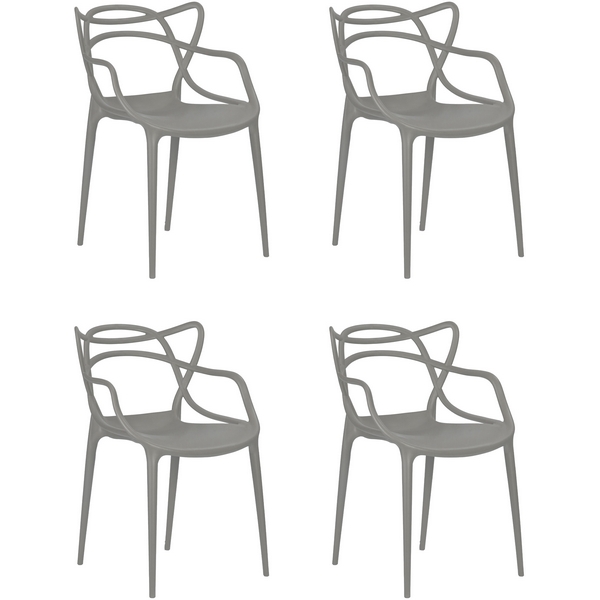 Набор 4 шт Стул обеденный DOBRIN MASTERS (светло-серый (GR-01)) LMZL-PP601-N_P-GR-01 Dobrin