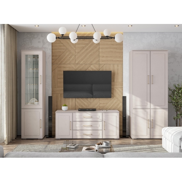 Стенка Woodville Мотру кашемир / шампань комплектация 3 арт.584209