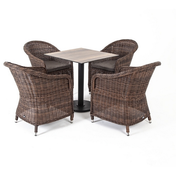 Обеденная группа на 4 персоны, стулья коричневые 4SIS Каффе KCR4T1-5-SET brown