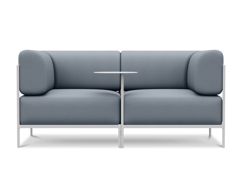 Диван садовый модульный Нолан Рогожка Серый/Белый