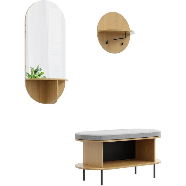 Композиция Movie №2 ОГОГО (арт.837839), (ЛДСП,Зеркало/Дуб Корбридж) ОГОГО Обстановочка!