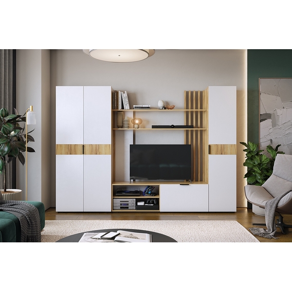 Гостиная Бери К2, цвет дуб крафт золотой/белое дерево Mebelson (арт.ГК02Бери.2563)