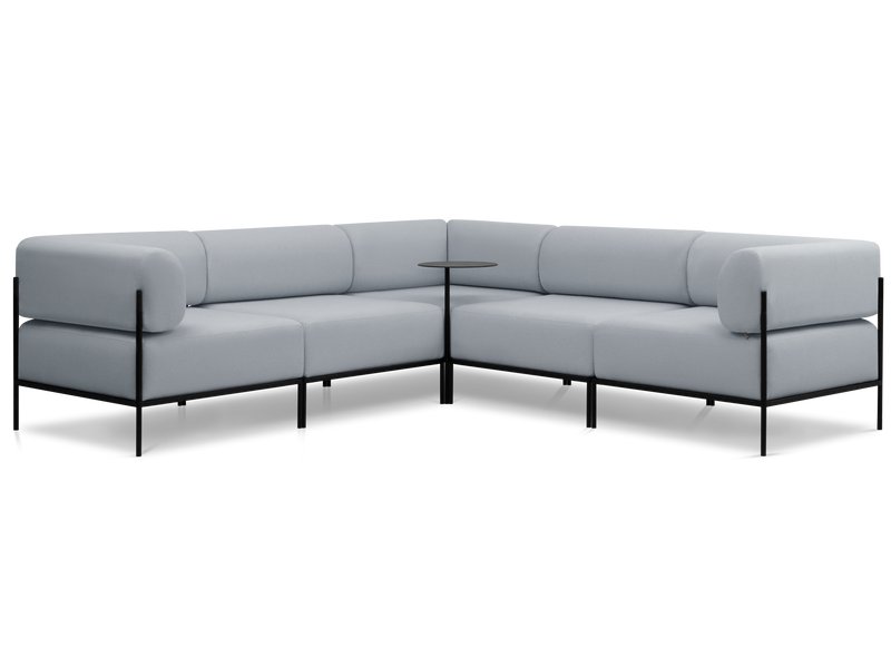 Диван садовый модульный Нолан 2 Рогожка Светло-Серый/Черный