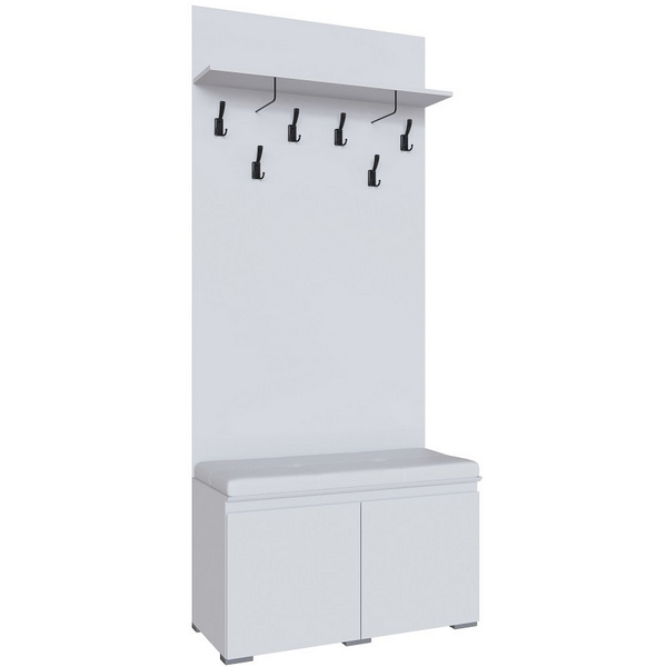 Тумба ТЭКС с вешалкой Плейона, белый