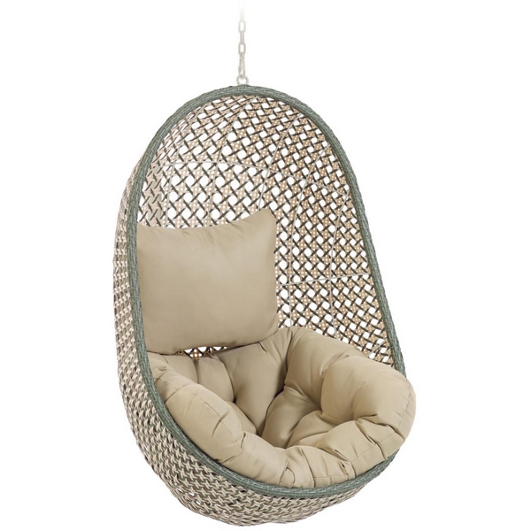 Кресло подвесное на стойке La Forma (ex Julia Grup) Cira (Разноцветный,Зеленый/ Пластик,Сталь,Искусственный ротанг)