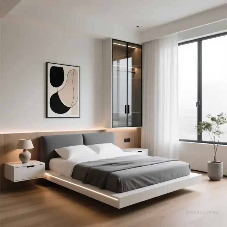 Стильная кровать с подсветкой в идеальном состоянии