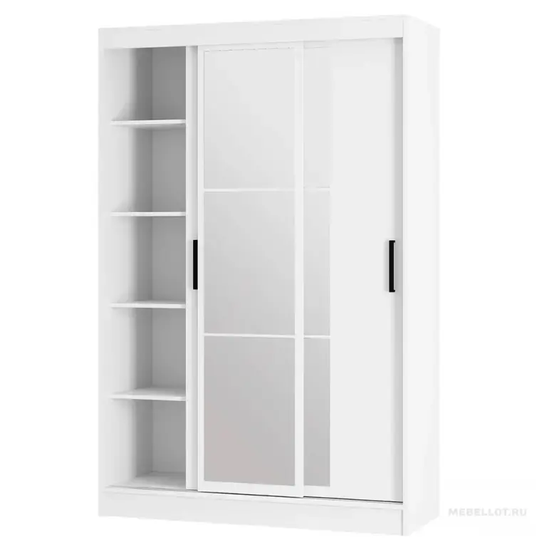 Продам стильный шкаф-купе Тайм - белого цвета, 131 см