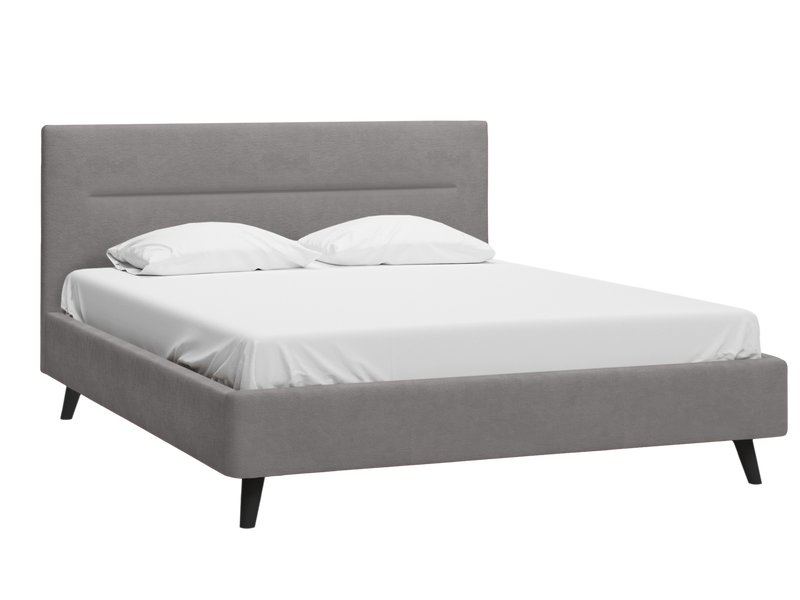 Кровать Пайл 160 Велюр Светло-серый