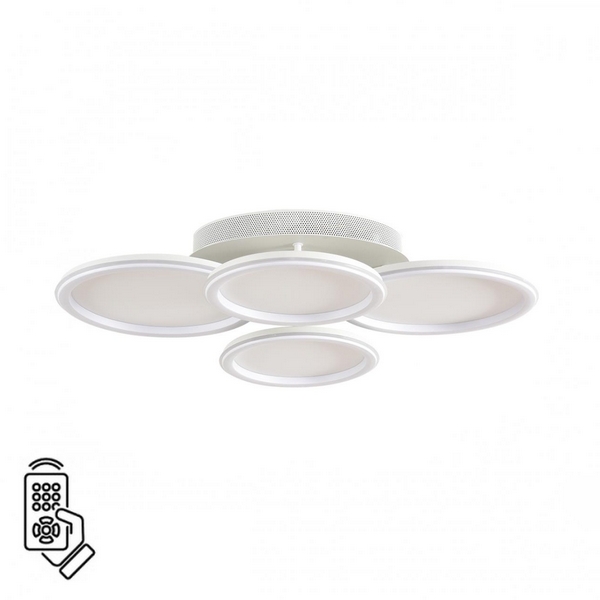 Умная люстра потолочная Alis Smart 8380/95CL белый, металл/акрил с ПДУ и голосовым управлением LED 95W 3000-6500К 220V Lumion