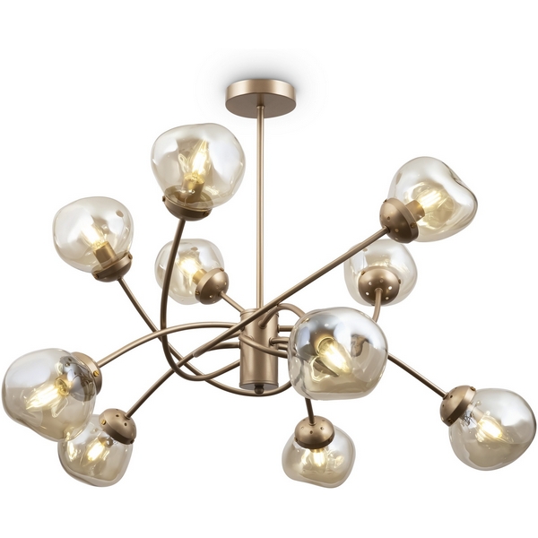 Потолочная люстра на штанге в виде молекул Freya Volani FR8017PL-10MG