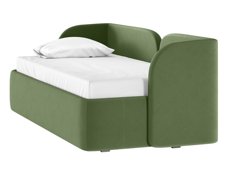 Кровать Амалия 90 Велюр Оливковый