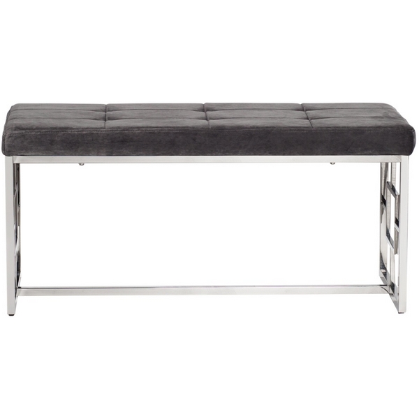 Банкетка Garda Decor 47ED-BEN005-GR (Хром/Серый)