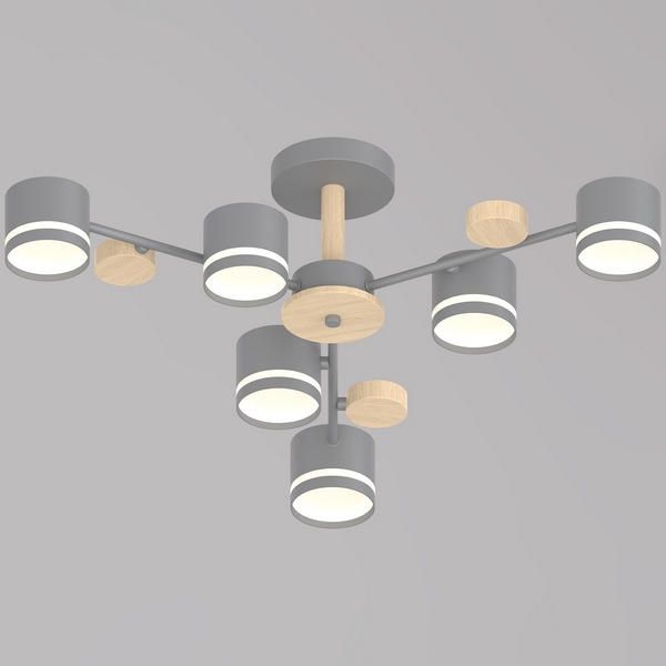 Потолочная люстра на штанге Reluce 68730-0.3-06 GX53 GREY+WOOD