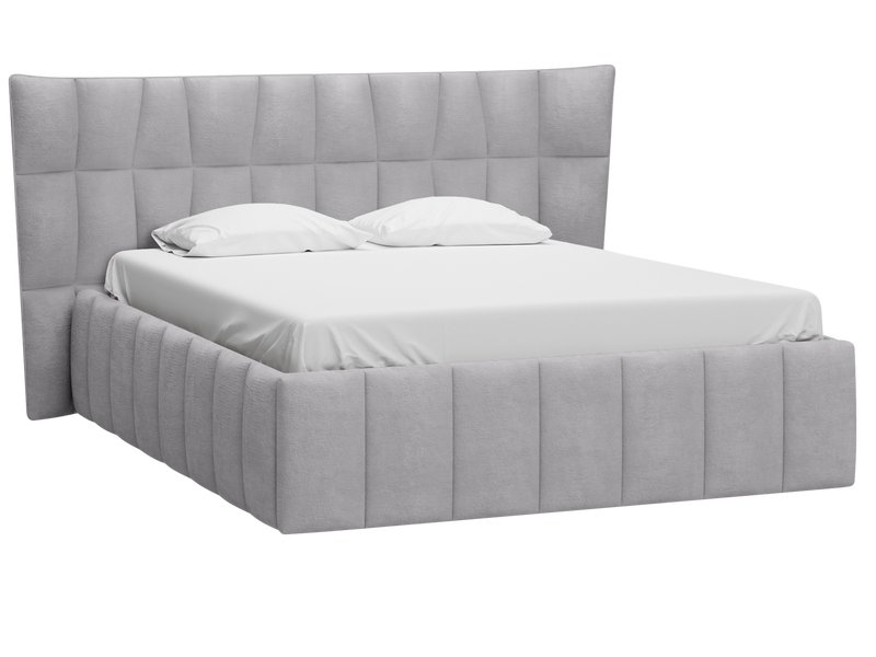 Кровать Даймант-П 160 Велюр Серый