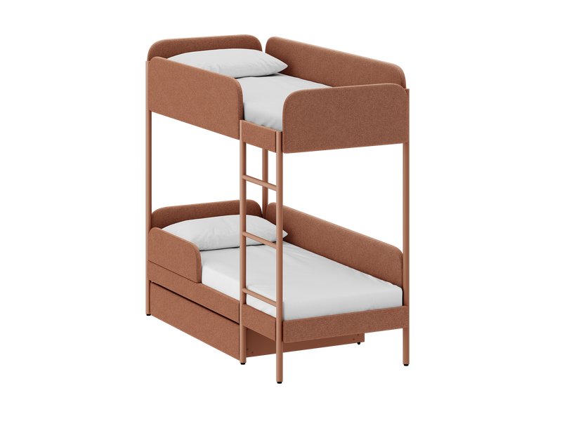 Кровать двухъярусная Эльви 80 Рогожка Терракотовый