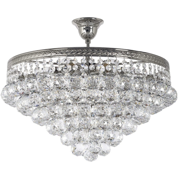 Потолочная люстра хрустальная на штанге Dio D'Arte Cremono Nickel Cremono E 1.3.46.600 N