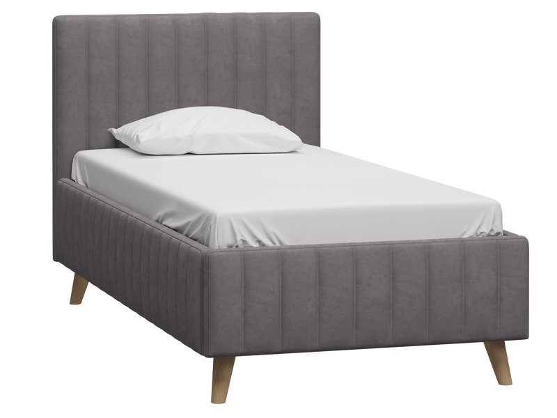 Кровать Маркфул 90 Велюр Серый