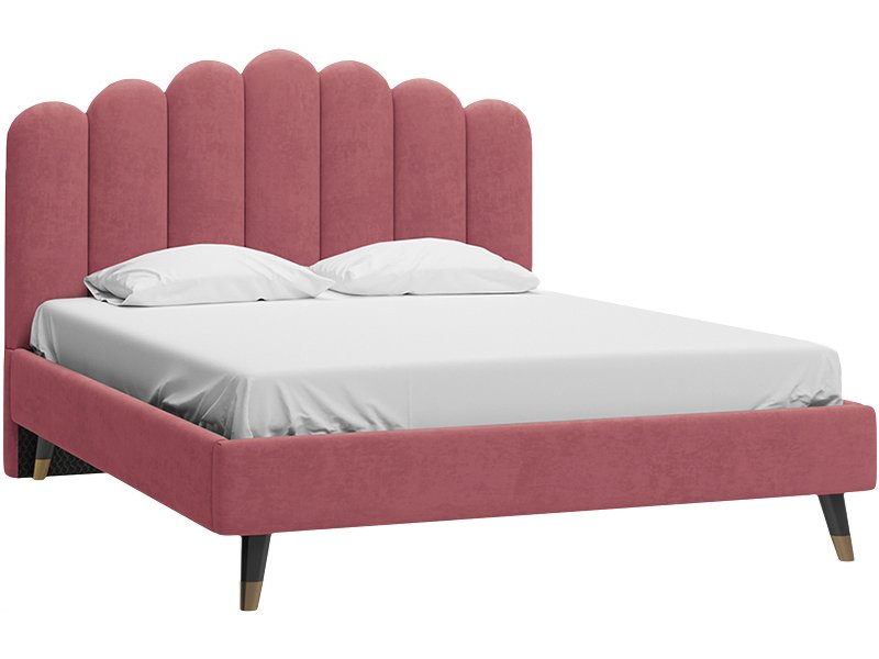 Кровать Лиель 160 Велюр Розовый
