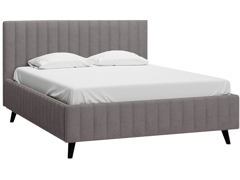 Кровать Маркфул 160 Велюр Серый