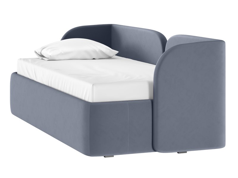 Кровать Амалия 90 Велюр Серо-голубой