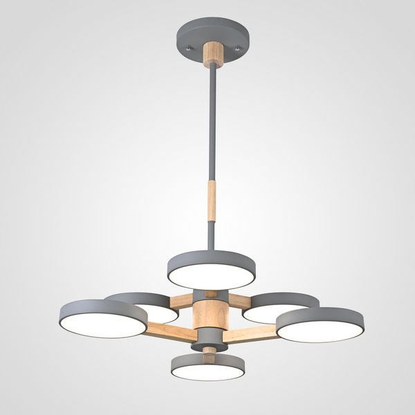 Потолочная люстра LED на штанге Turna Dbl L6 Gray By ImperiumLoft Turna-Dbl01 (Умный дом, Алиса) 229087-26