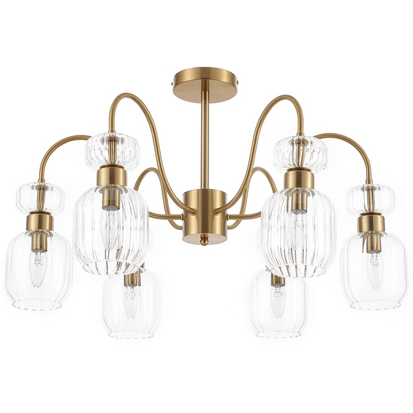 Потолочная люстра на штанге 1141/6PL E14*60W Antigue copper/Clear Escada GLOSS Clear