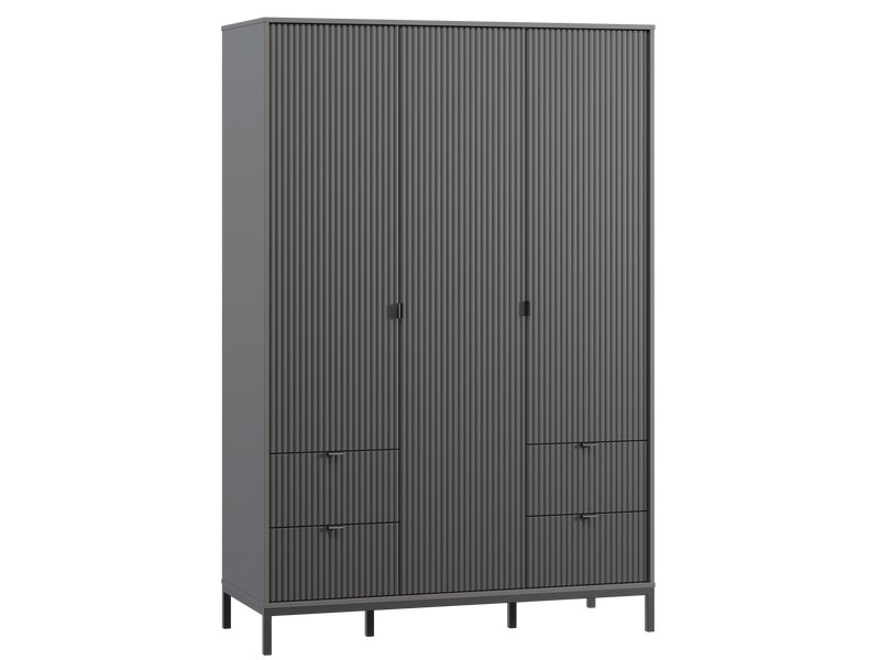 Распашной шкаф Трейвис 3-137x205 Графитовый