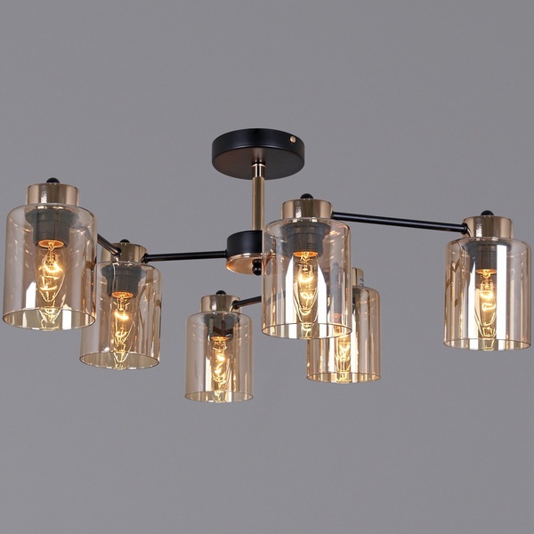 Потолочная люстра на штанге Reluce 01606-0.3-06 BK+FGD