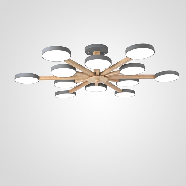 Потолочная люстра LED на штанге Turna L12 Grey By ImperiumLoft Turna-B01 (Умный дом, Алиса) 228859-26