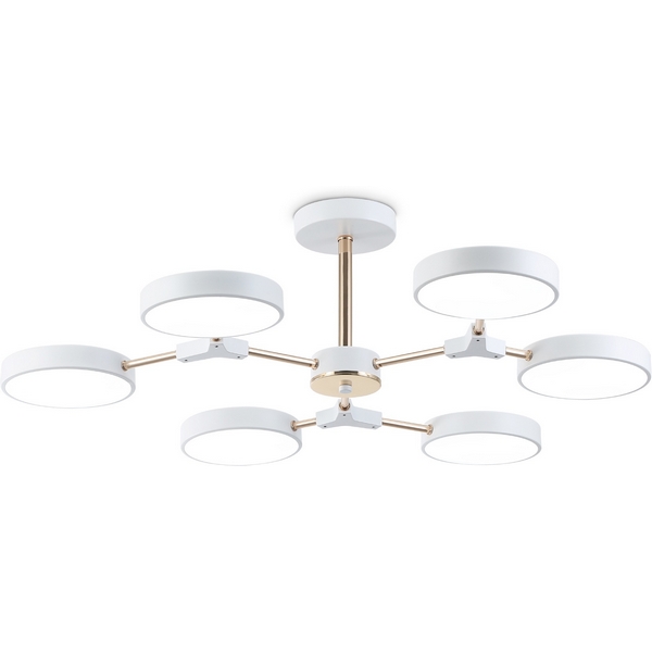 Люстра потолочная накладная с пластиковой арматурой светодиодная на штанге с регулировкой цветовой температуры Ambrella COMFORT FL516333